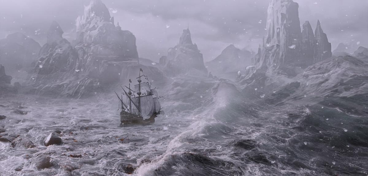 ship in a storm