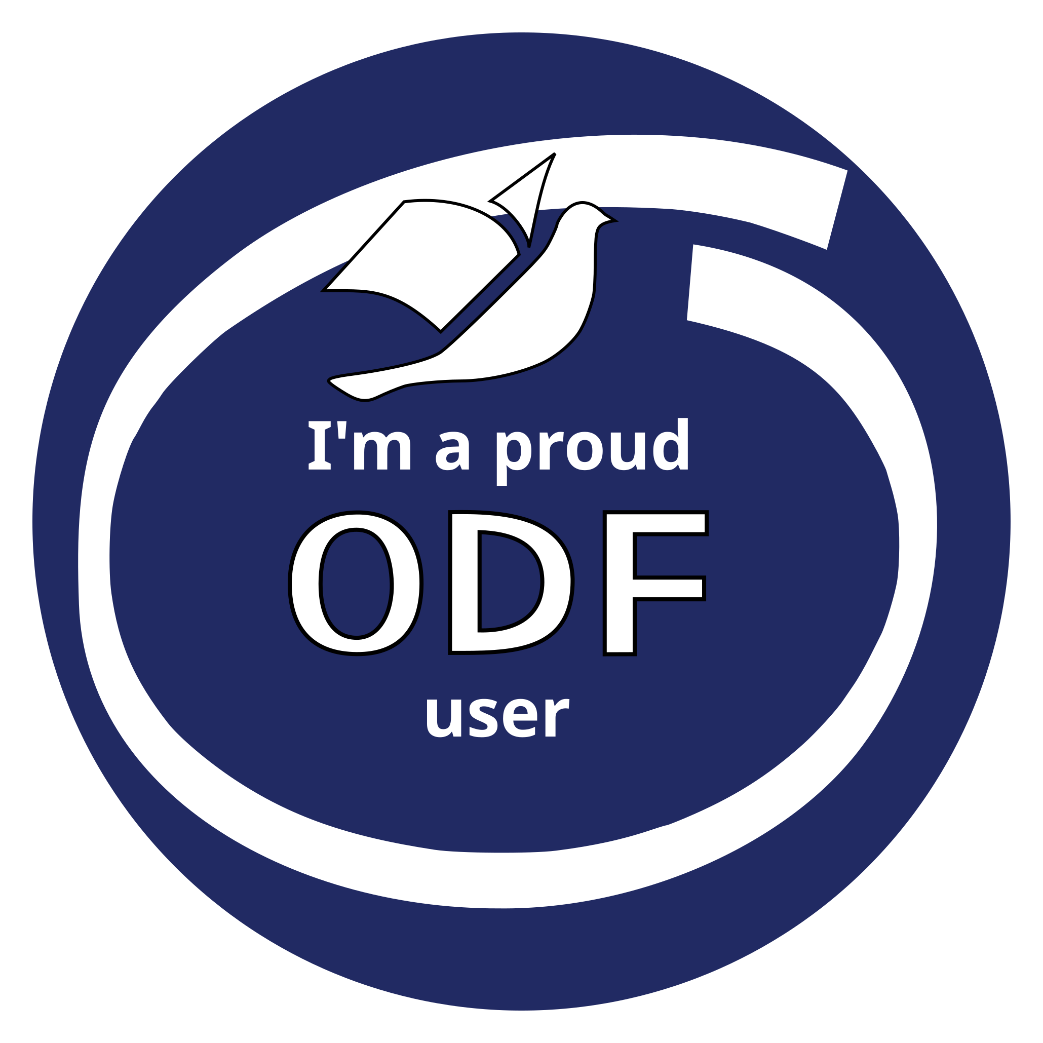 I'm a proud ODF user sticker